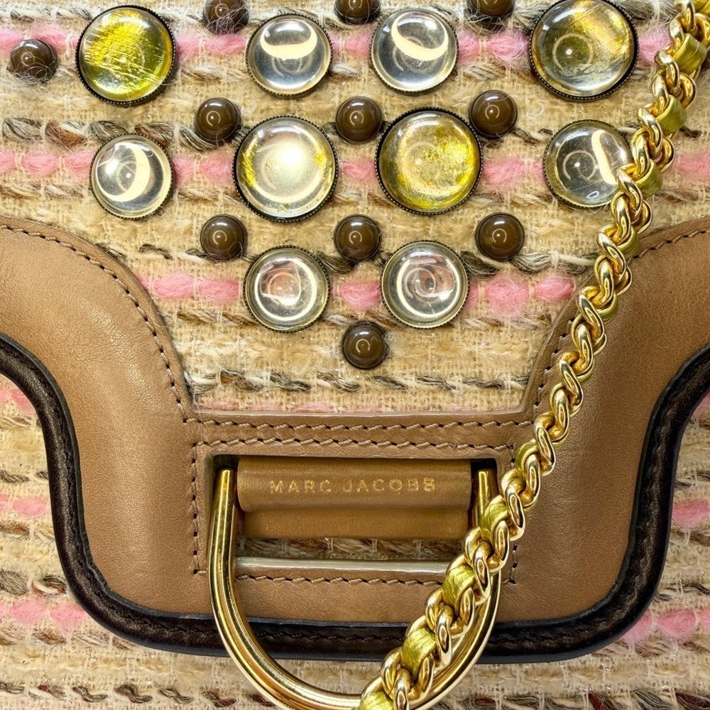 Marc Jacobs Vintage 2011 Runway Jeannie Jewel Applique Tweed Clutch Bag - Picture 6 of 14